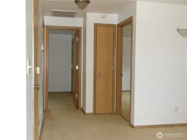 Hall to #1 & #2 Bedroom and Hall bath to the left.