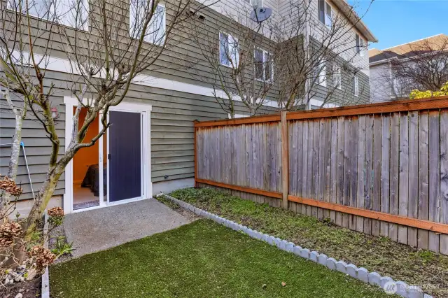 Fenced Yard off of lower bedroom