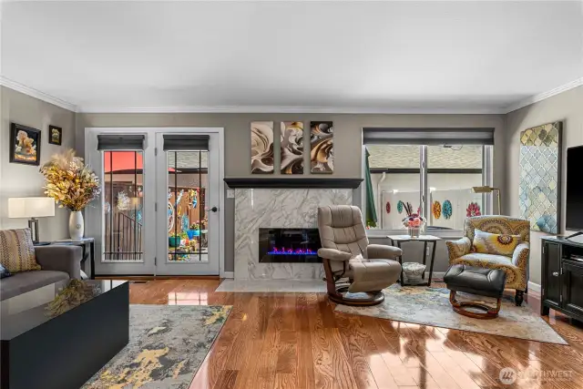 French doors to patio