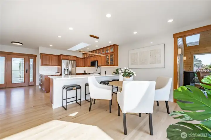 Refinished hardwoods to showcase the natural light