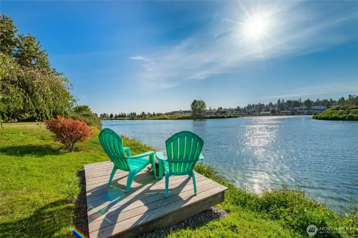 Nice dock space to enjoy the evening sunset sky