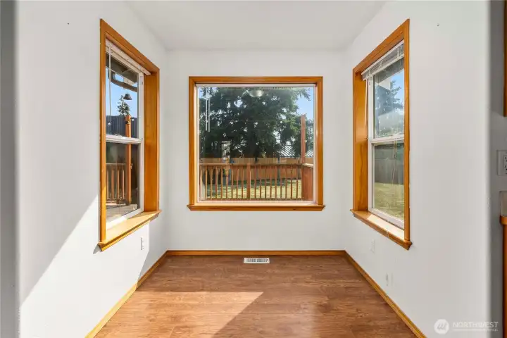 Separate kitchen nook with plenty of light