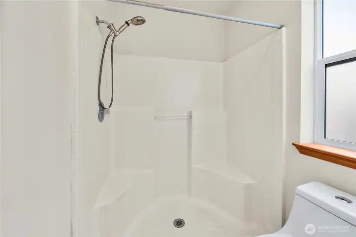 Separate shower in primary bath