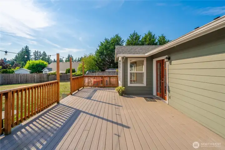 Plenty of room for outdoor furniture where you can hang out and have fun.