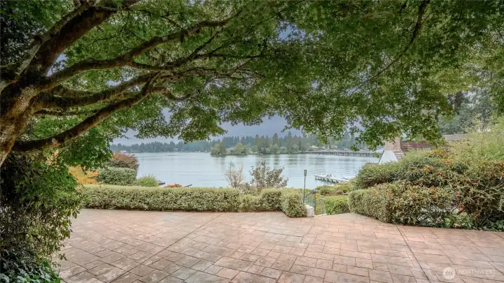 The view from the terrace between the garage/apartment and the main house.