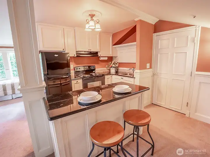 Apartment kitchen. The electricity to this unit has a separate meter.