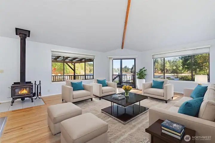 Virtually stage living room