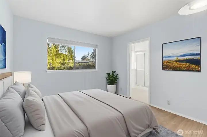 Virtually staged downstairs bedroom