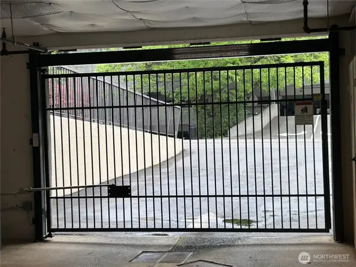 Gated and secure garage.