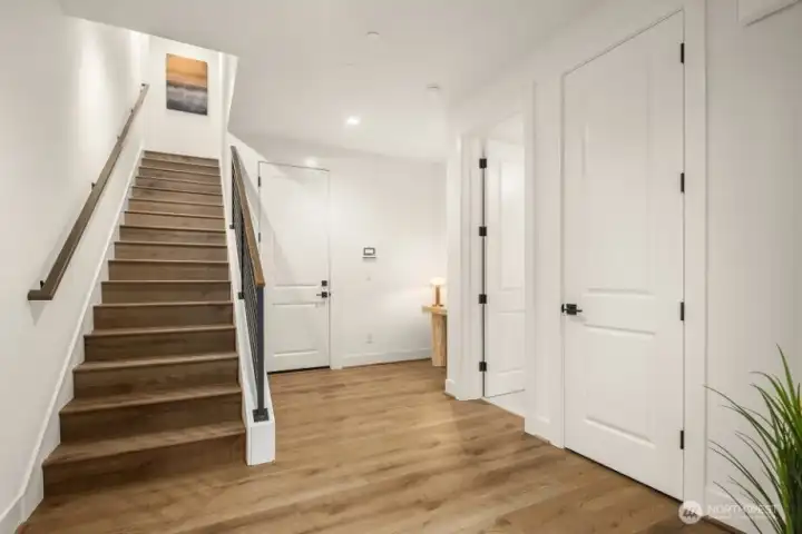 Main floor entry, foyer and Garage access.