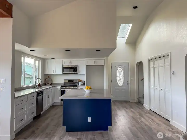 Large kitchen with plenty of natural light