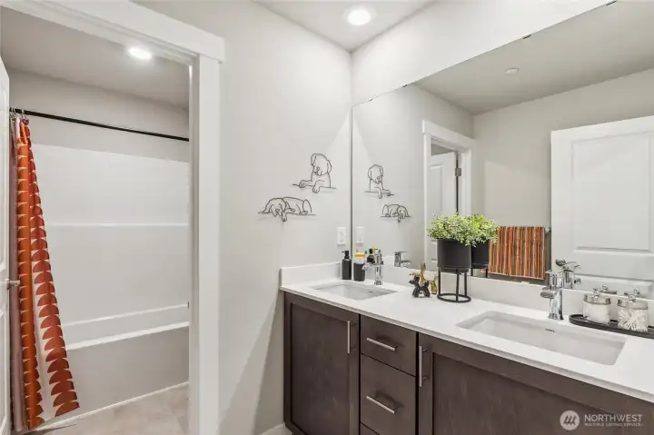 Dual sinks and separate tub/shower!