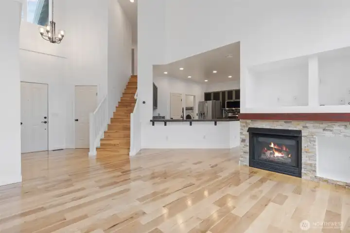 Cozy natural gas fireplace