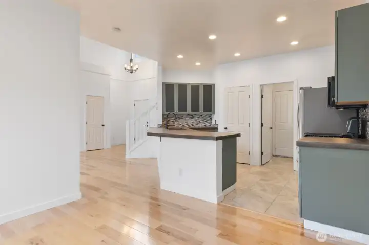 From the dining room, looking towards the entry