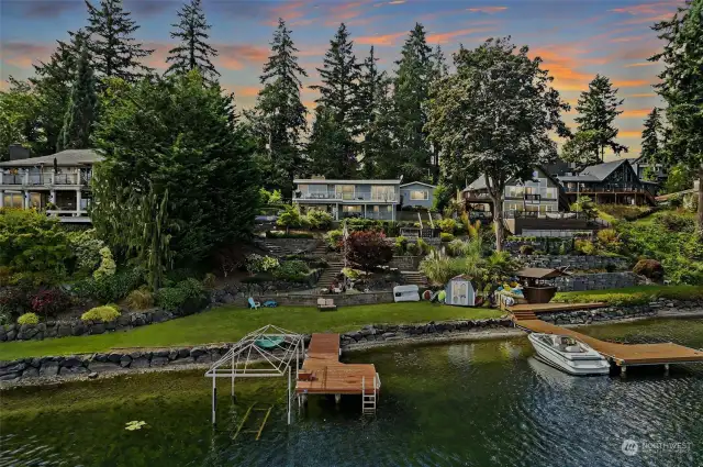 Twilight view of house from Lake