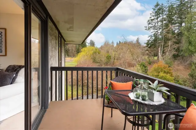 Partially covered deck and a good size as well.