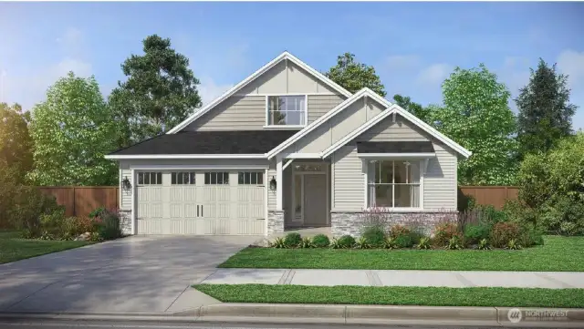 Rendering is similar to home being built, which will have a 3-car garage.
