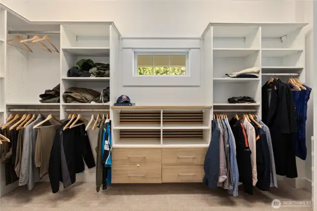 walk in closet in primary bedroom