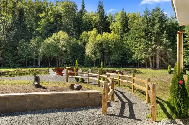 walking path in backyard