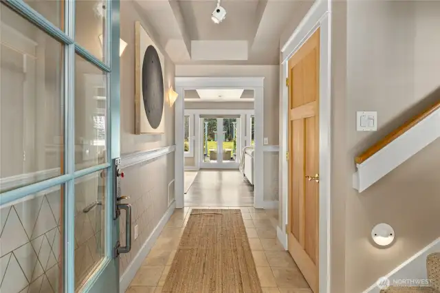 Hall entry way with french doors