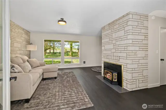 Mid-century features, like the brickwork in living area, are still in pristine condition. Brand new windows throughout!