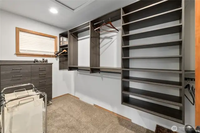 HUGE Walk-in closet with closet system in place!