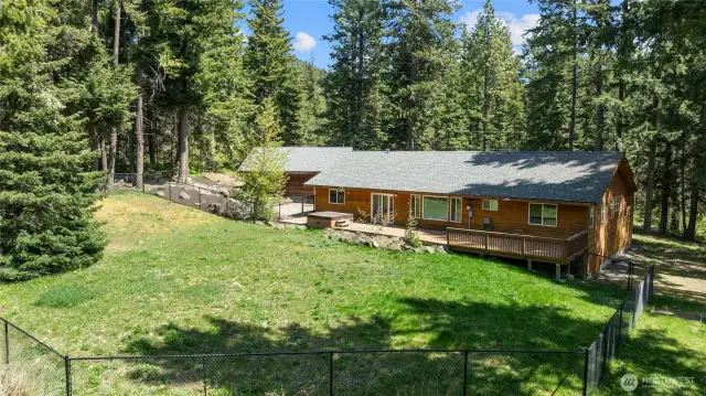 Amazing big fully fenced back yard for your furry friends. Also, there is a doggy door at the back sliding door. Rainbird irrigation keeps things green!
