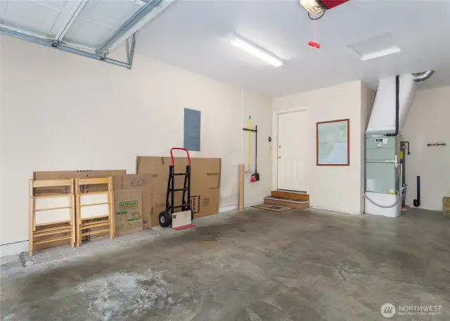 large 2 car attached garage