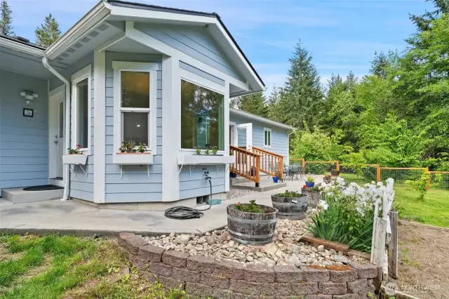 One of the garden areas off the private back patio with access to the kitchen and living room.