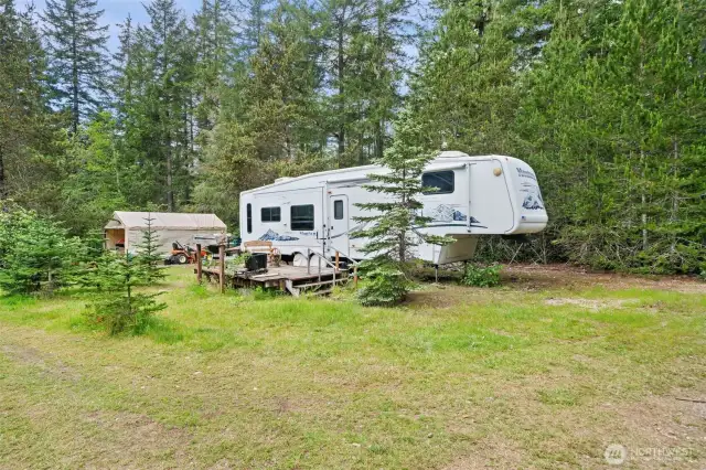 RV Hook up. If you are looking for an extra living area the RV can convey with the home.