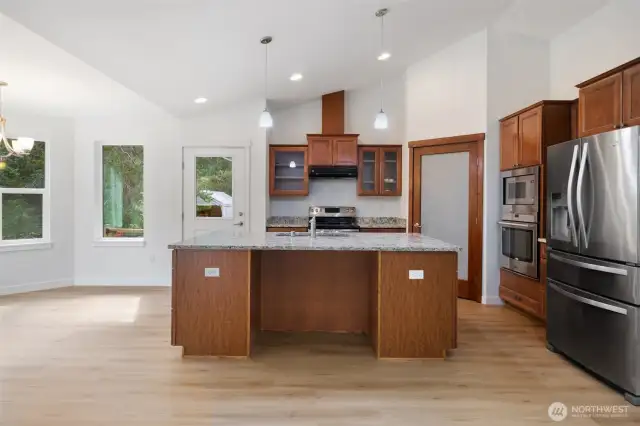 Lots of counter space in the kitchen.