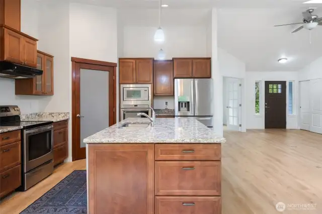 Open floor plan. Kitchen opens to the great room.