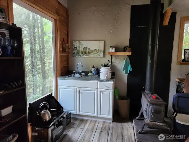 storage and woodstove
