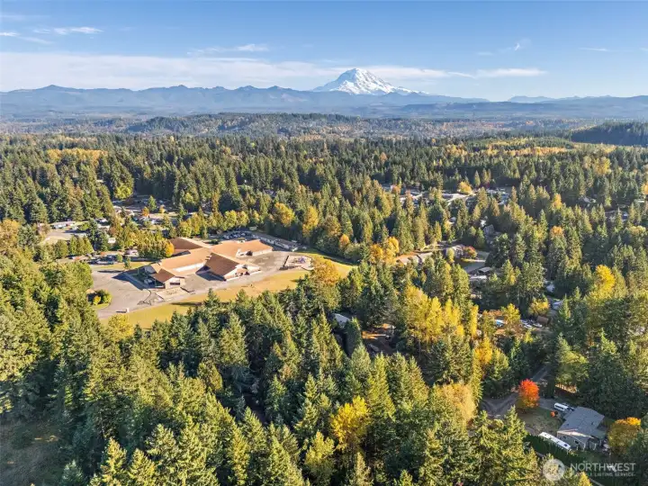 Look at that mountain in the distance!  Elementary school backs up to the property