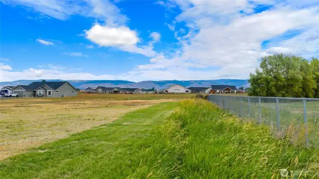 Irrigation ditch along the east line of the lot