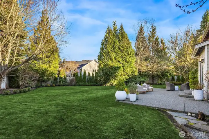 One of the largest lots in the neighborhood and totally private.