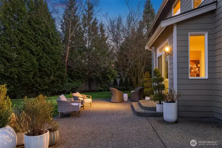 Night time entertaining outside.