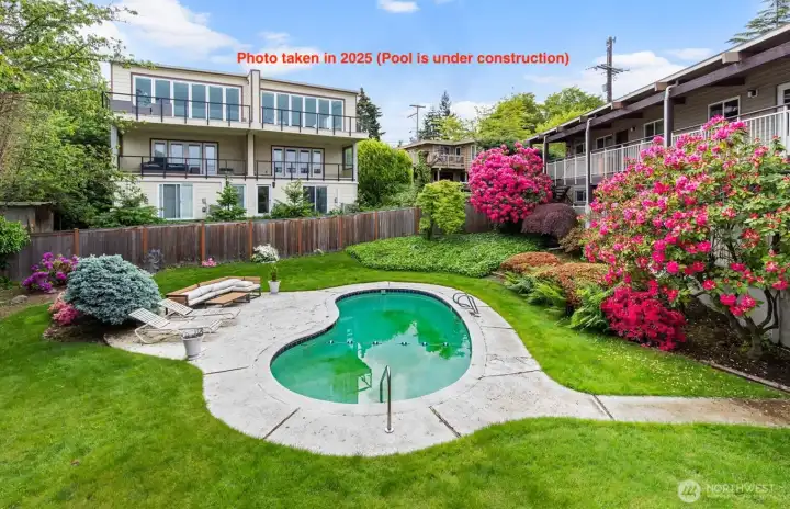 Pool is under construction.  Photo was taken in 2025.