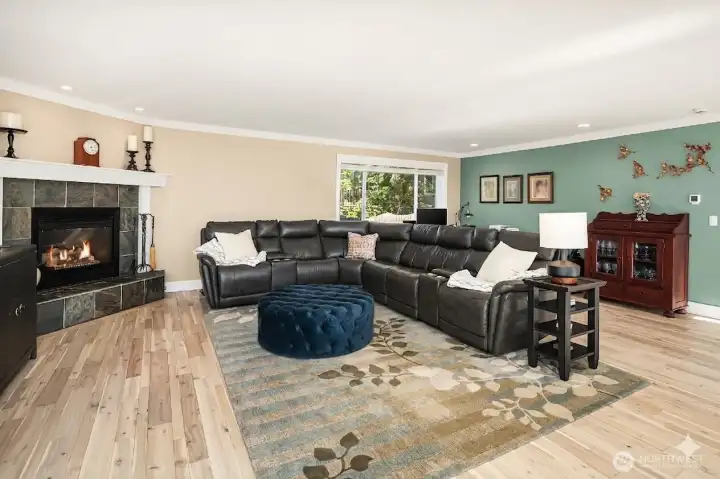 Great Room includes large living room and gas fireplace.