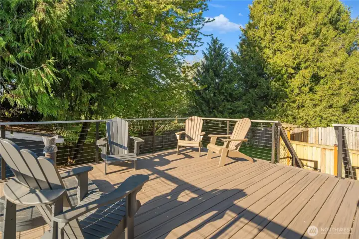 Sunny deck with maintenance free decking.