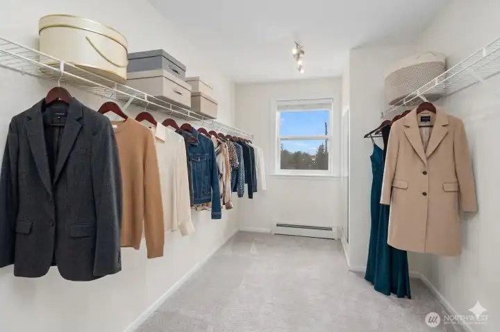 Great primary bedroom closet.