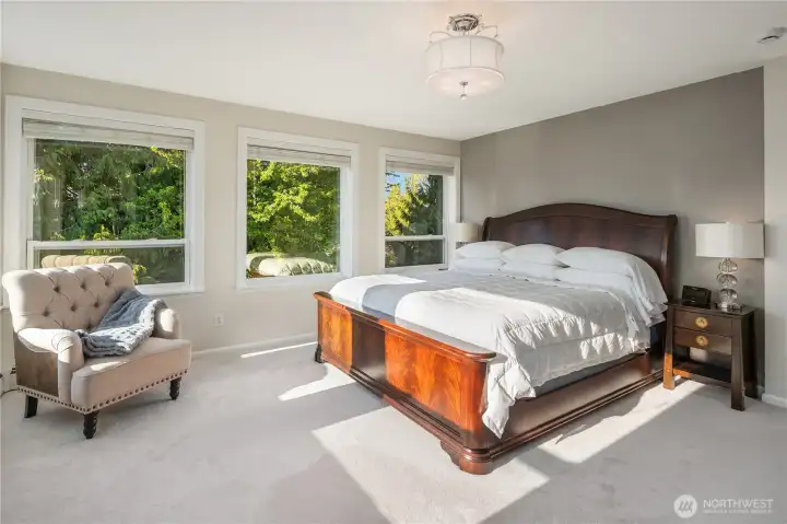 Primary bedroom is very roomy with a great closet.
