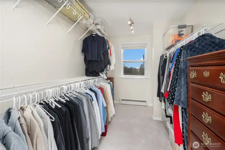 Primary bedroom closet is very spacious.