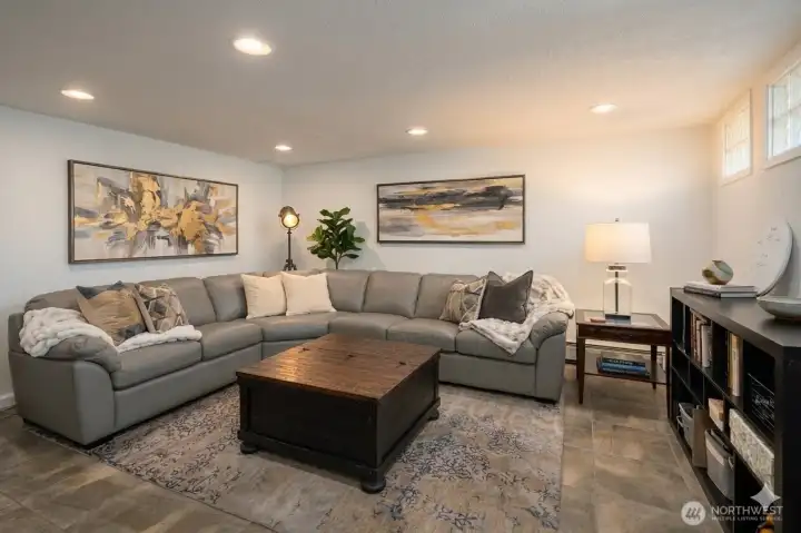 Relax in basement rec room away from the other levels.