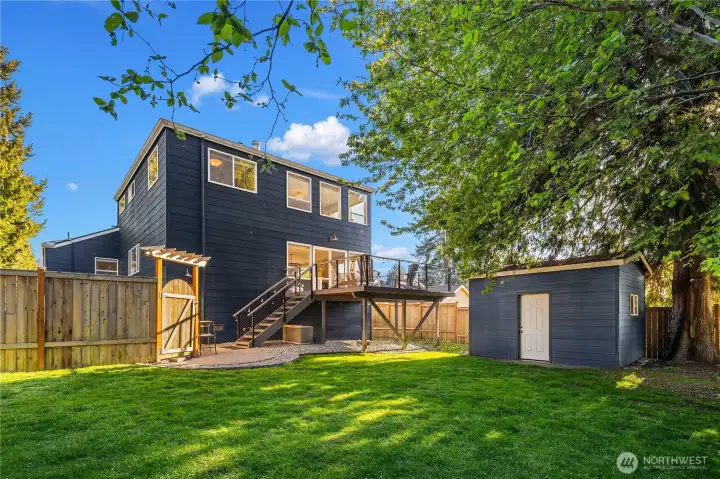 Fantastic rear yard. Has large shed too.