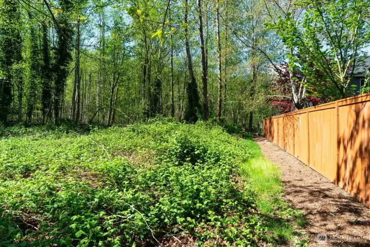 Easy access to Northeast section of lot from Mountain View Blvd, with pathway next to newer fence against property line