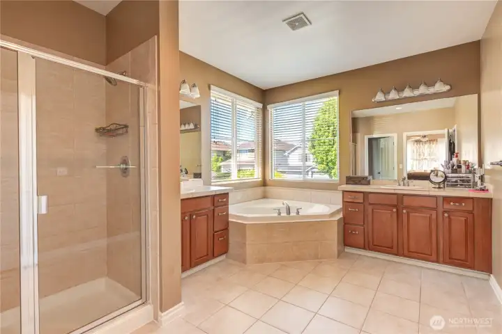 Large primary 5-piece bathroom.