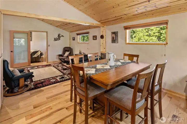 Featuring exceptional craftsmanship, the custom woodwork integrated throughout the upper area provides a warm and welcoming atmosphere.