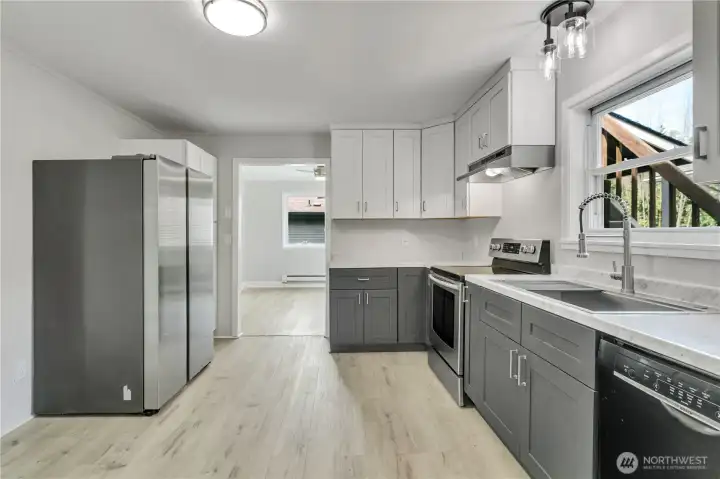 Stainless appliances bring style and functionality together.
