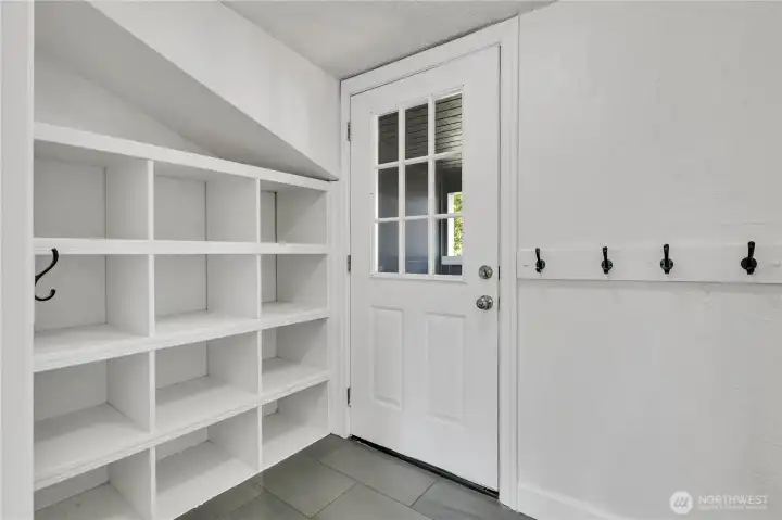 A separate entrance to the upper level creates privacy and independence.